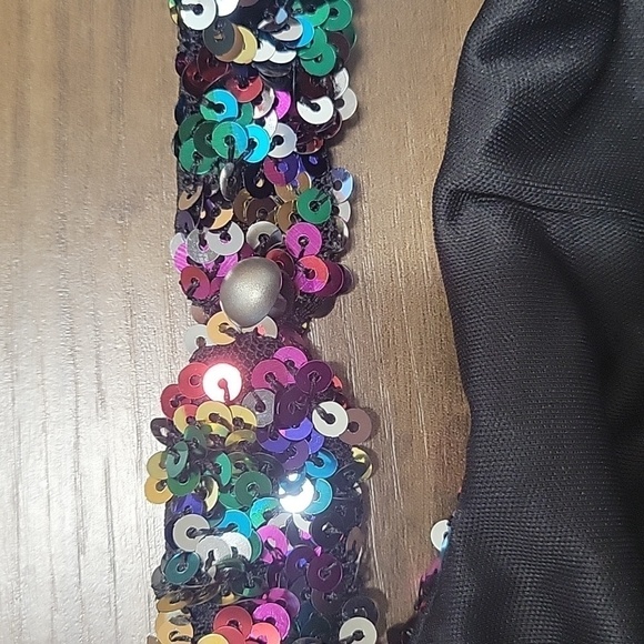 FORE-Rainbow Sequin Open Back Mini Dress-Size XL - Picture 16 of 17